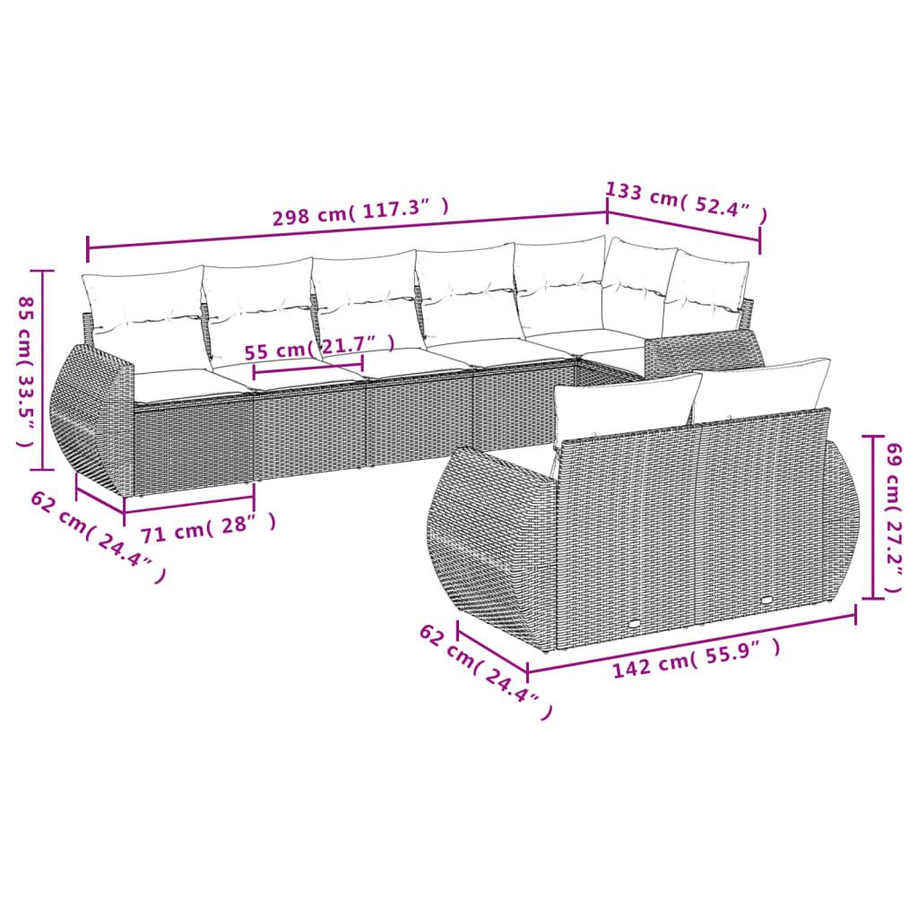 VidaXL Ensemble de canapés de jardin rotin synthétique  