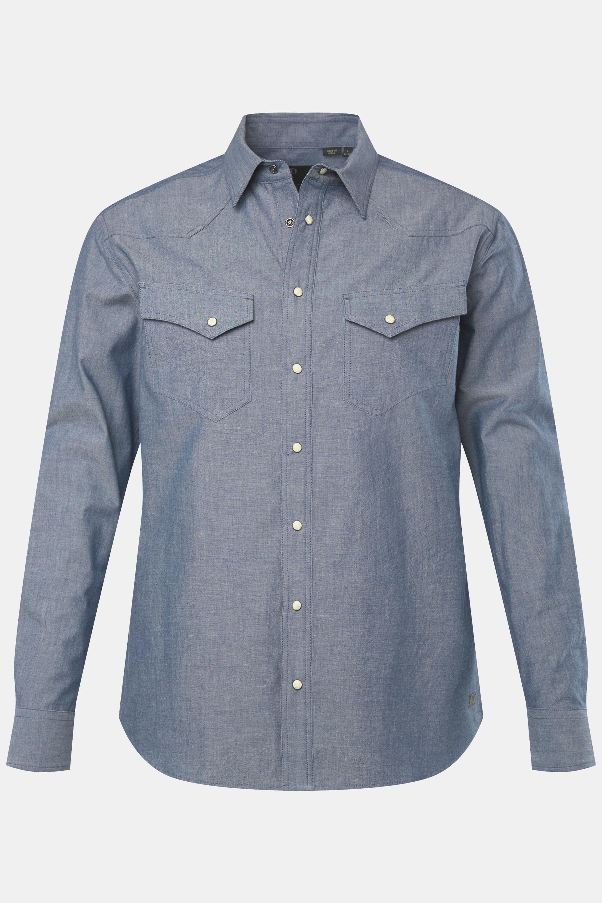 JP1880  Chemise manches longues esprit cowboy, coupe Modern Fit et col Kent - jusqu'au 8 XL 