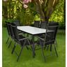VCM Set de meubles de jardin en alu verre Ensemble de jardin Ensemble de salle à manger Table Chaises x8  