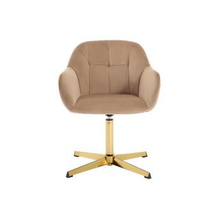 PASCAL MORABITO Chaise de bureau en velours - Beige et doré - LANCIEGA de Pascal Morabito  