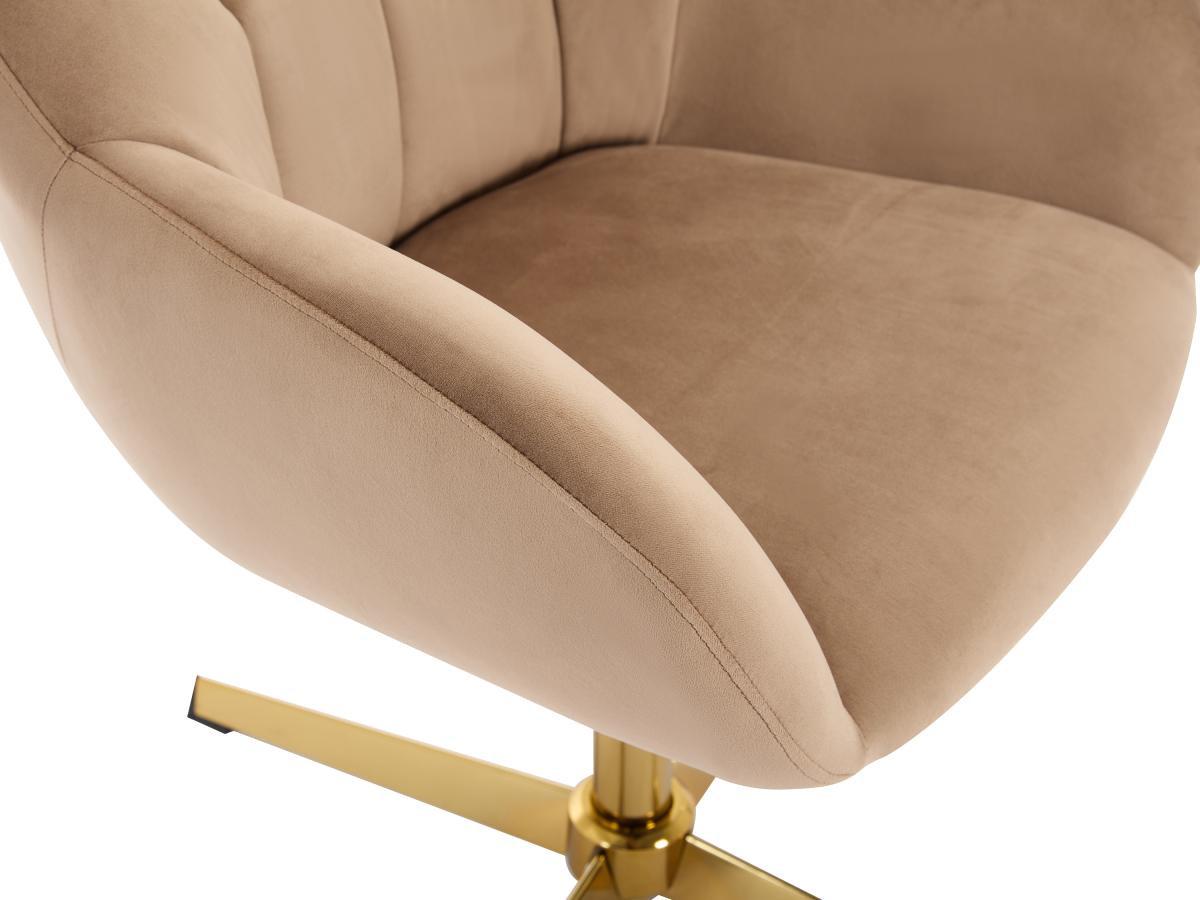 PASCAL MORABITO Chaise de bureau en velours - Beige et doré - LANCIEGA de Pascal Morabito  