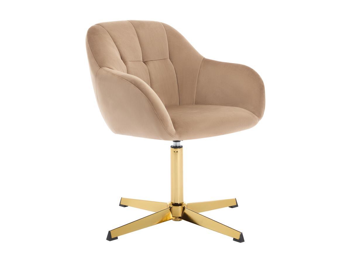 PASCAL MORABITO Chaise de bureau en velours - Beige et doré - LANCIEGA de Pascal Morabito  