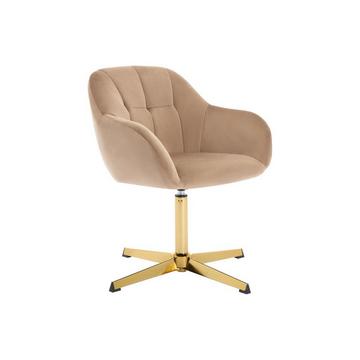 Chaise de bureau en velours - Beige et doré - LANCIEGA de Pascal Morabito