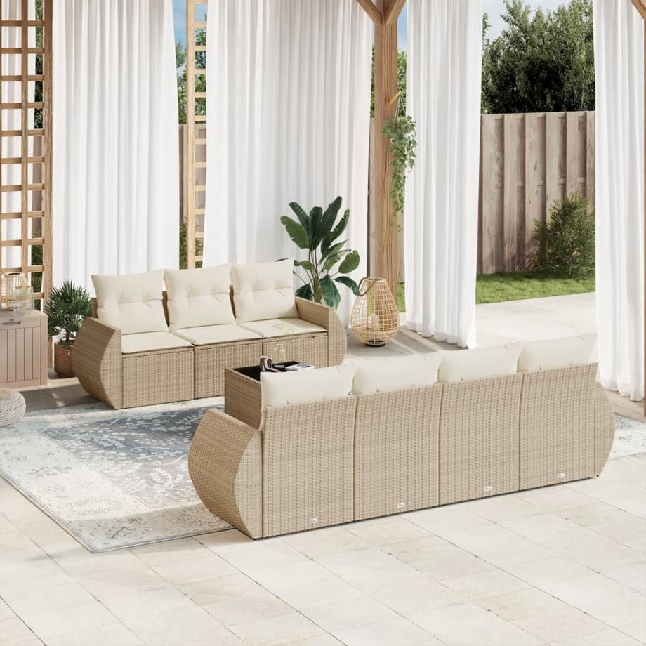 VidaXL Ensemble de canapés de jardin rotin synthétique  