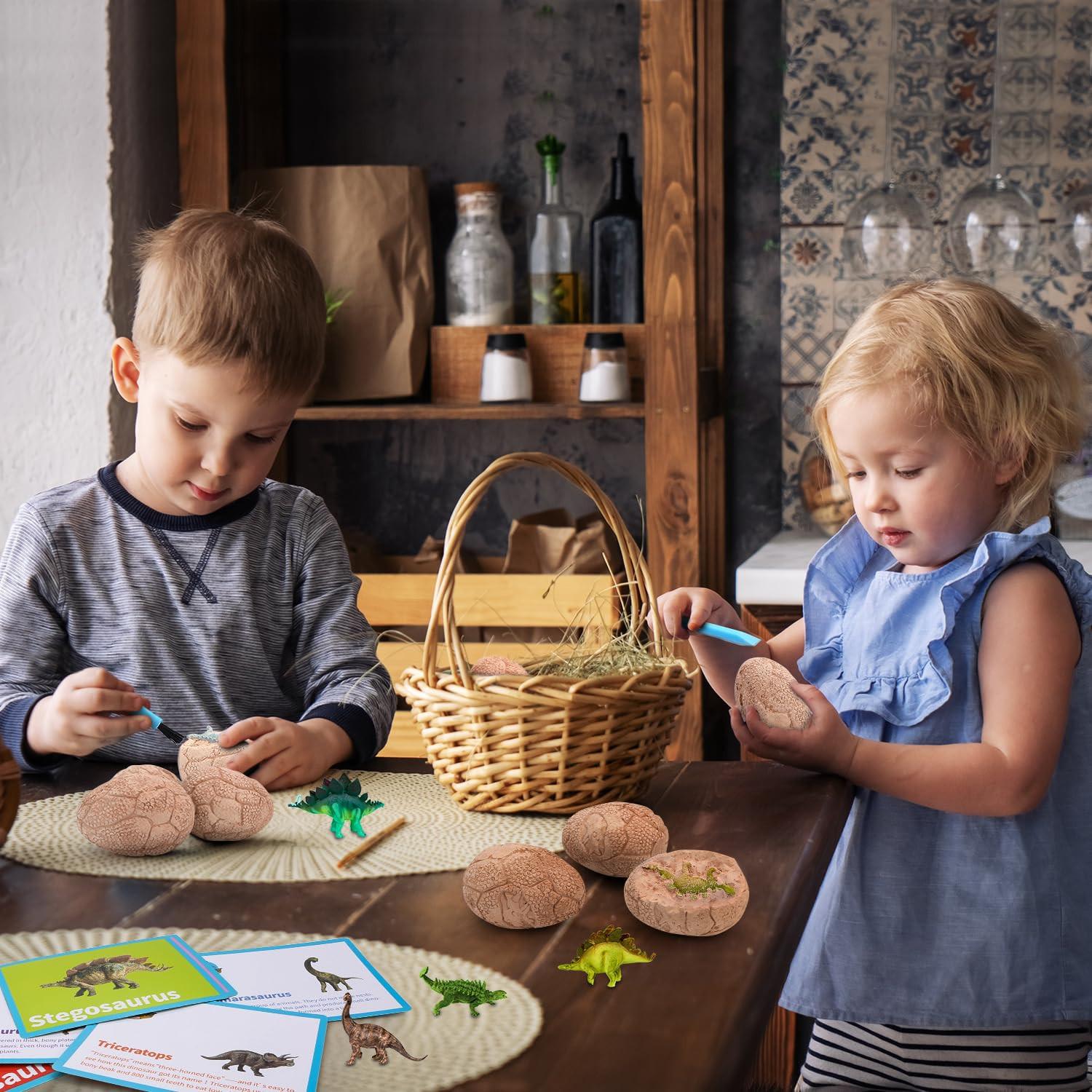 Activity-board  Dinosaurier-Ei-Spielzeug für Kinder, Dino-Ei-Spielzeug ausgraben, enthält 12 Dinosaurier-Eier und entdeckt 12 niedliche Dinosaurier, Ausgrabungsset Archäologie 