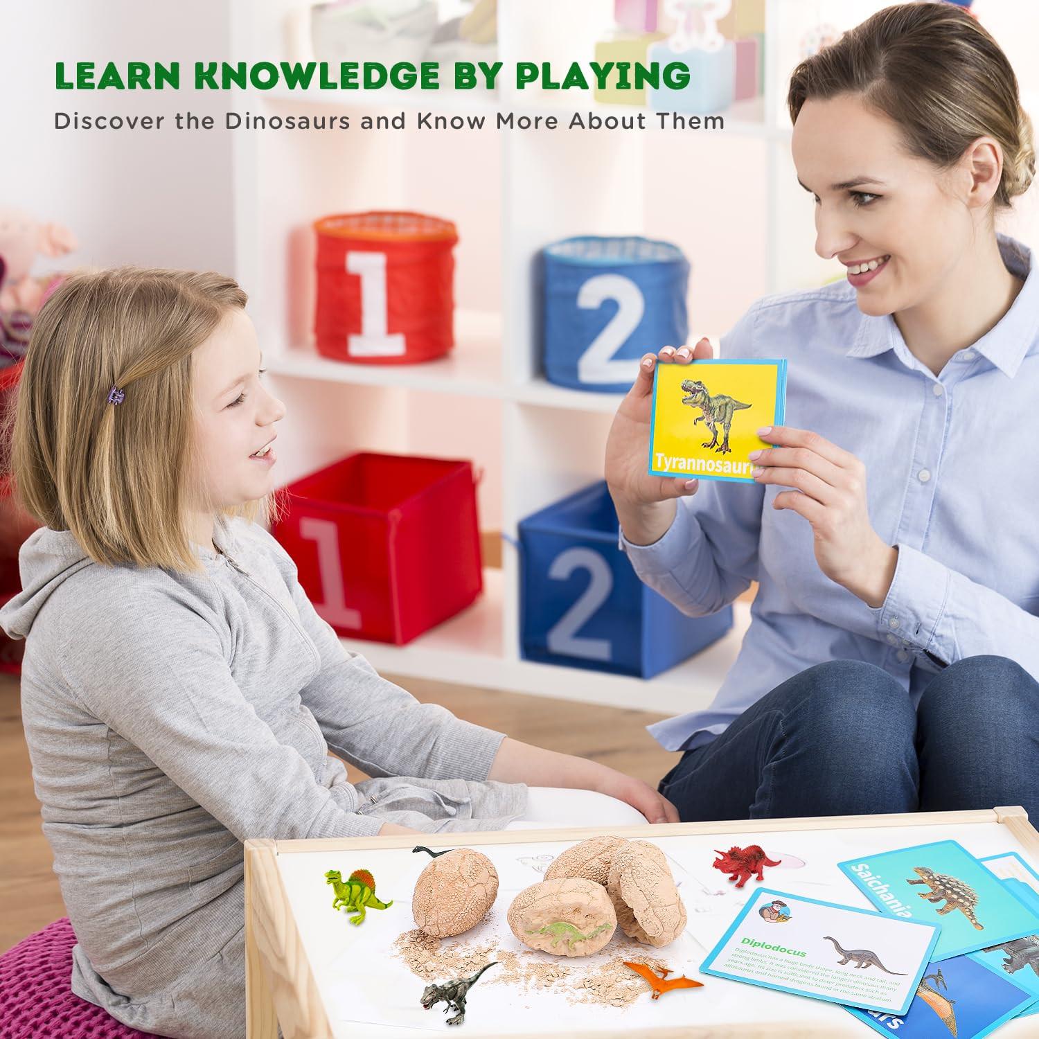 Activity-board  Dinosaurier-Ei-Spielzeug für Kinder, Dino-Ei-Spielzeug ausgraben, enthält 12 Dinosaurier-Eier und entdeckt 12 niedliche Dinosaurier, Ausgrabungsset Archäologie 
