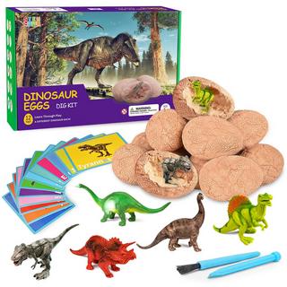 Activity-board  Dinosaurier-Ei-Spielzeug für Kinder, Dino-Ei-Spielzeug ausgraben, enthält 12 Dinosaurier-Eier und entdeckt 12 niedliche Dinosaurier, Ausgrabungsset Archäologie 