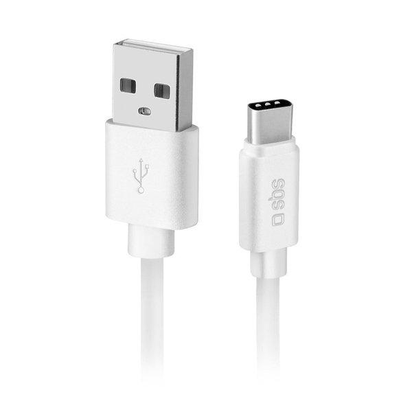 SBS  TECABLPOLOTYPECW USB Kabel 1 m USB 2.0 USB A USB C Weiß 