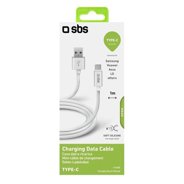 SBS  TECABLPOLOTYPECW câble USB 1 m USB 2.0 USB A USB C Blanc 