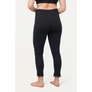 Ulla Popken  7/8-Leggings, Saumspitze, Biobaumwolle 