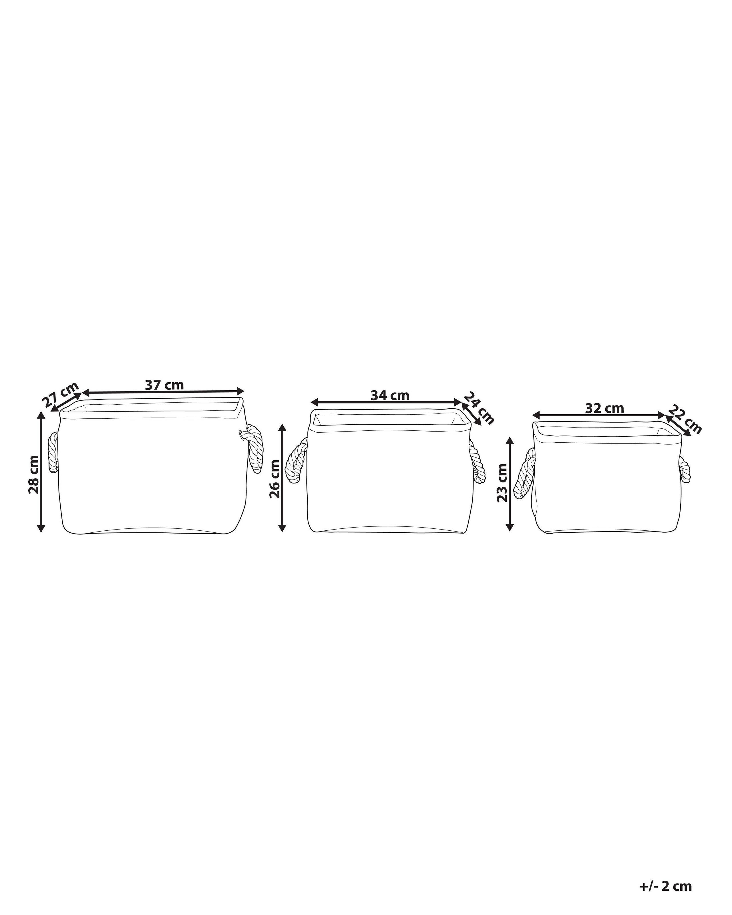 Beliani Lot de 3 paniers en Tissu Traditionnel DARQAB  