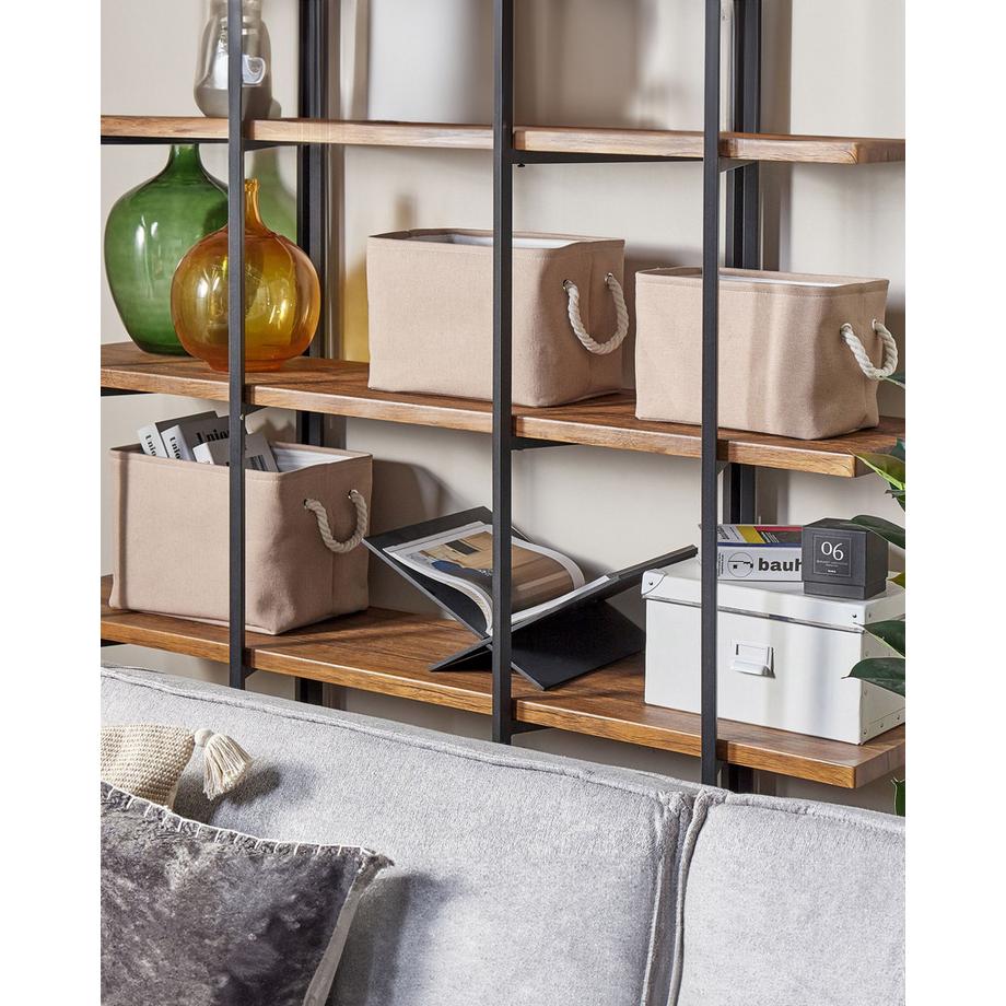 Beliani Aufbewahrungskorb 3er Set aus Stoff Klassisch DARQAB  