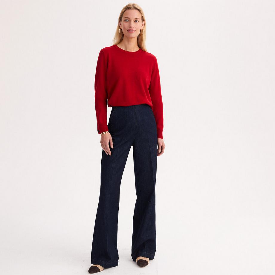 La Redoute Collections Pull col rond en fine maille  