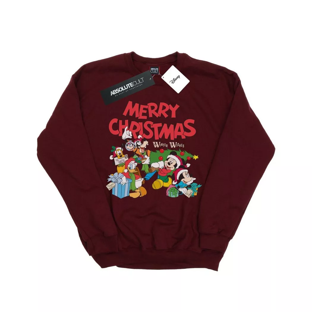 Disney - Mickey Mouse And FriendsWinter Wishes Sweatshirt, 116, Weinrot