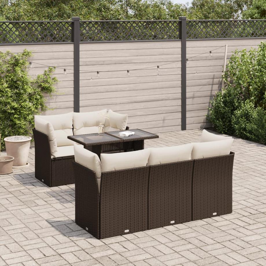 VidaXL Ensemble de canapés de jardin rotin synthétique  
