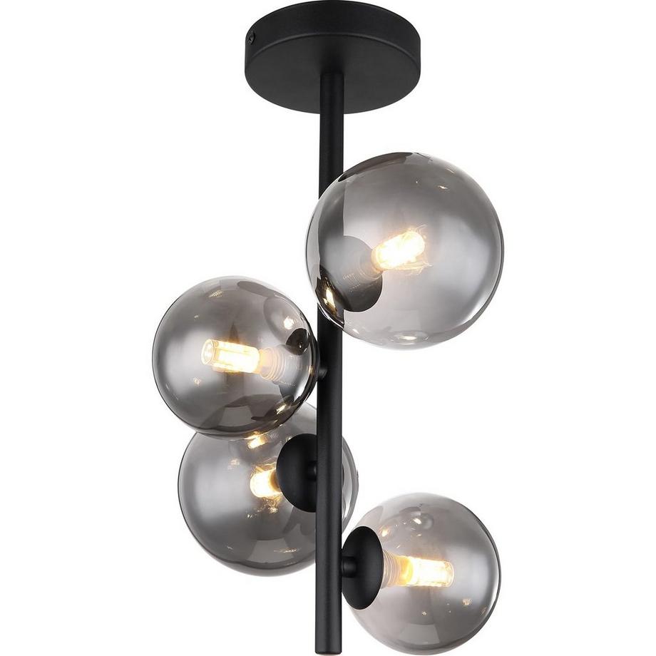 Plafoniera Riha in metallo nero opaco 4xG9 LED