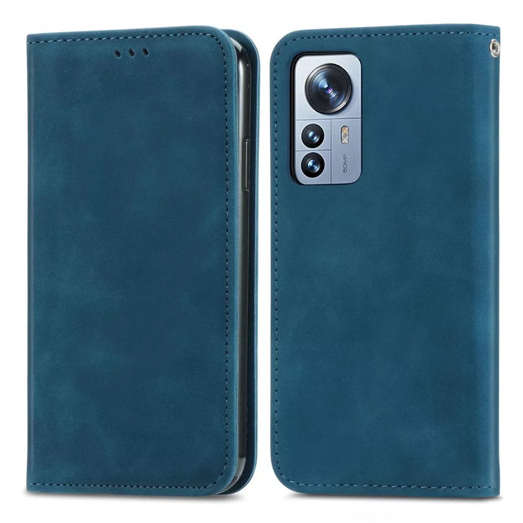 Cover-Discount - Xiaomi 12 Pro - Stand Flip Case Hülle, Weiss Bunt