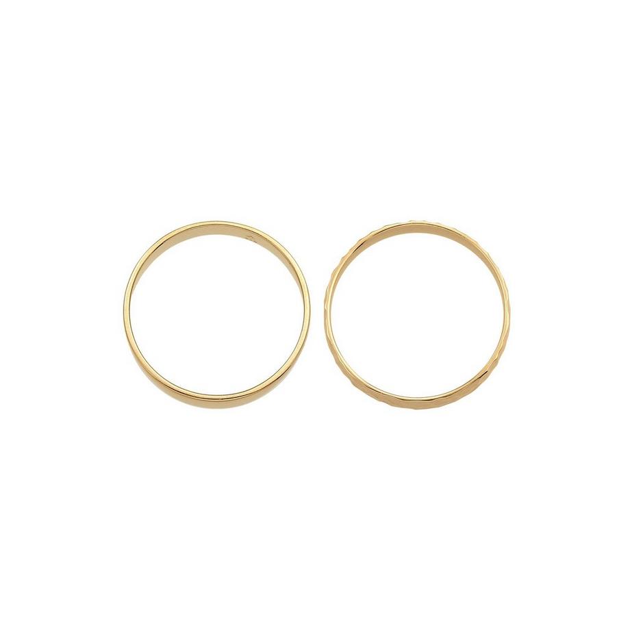 Kuzzoi  Bague Set Unisex Basic Gehämmert 925 Silber 