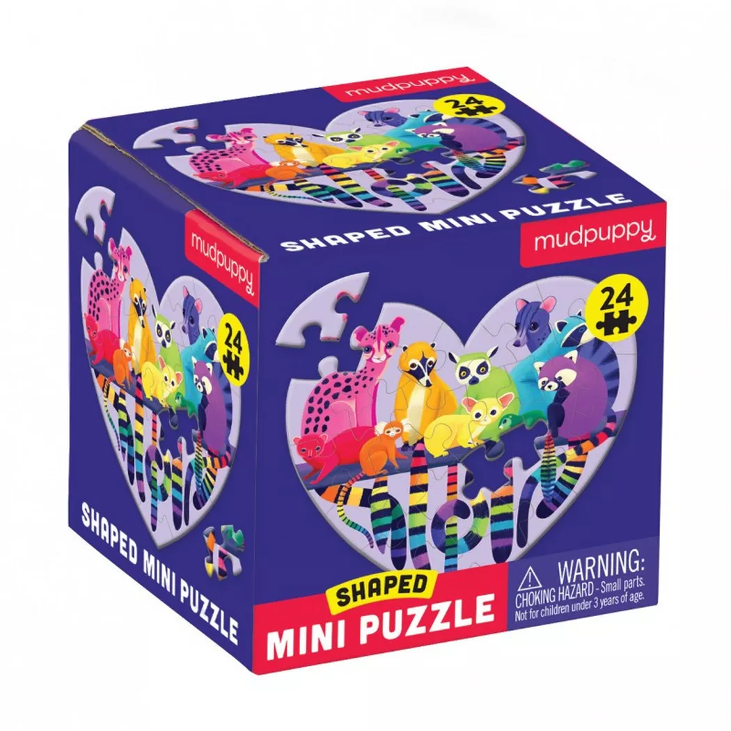 mudpuppy - Shaped Mini Puzzle, Love in the Wild 24 pcs, Multicolor