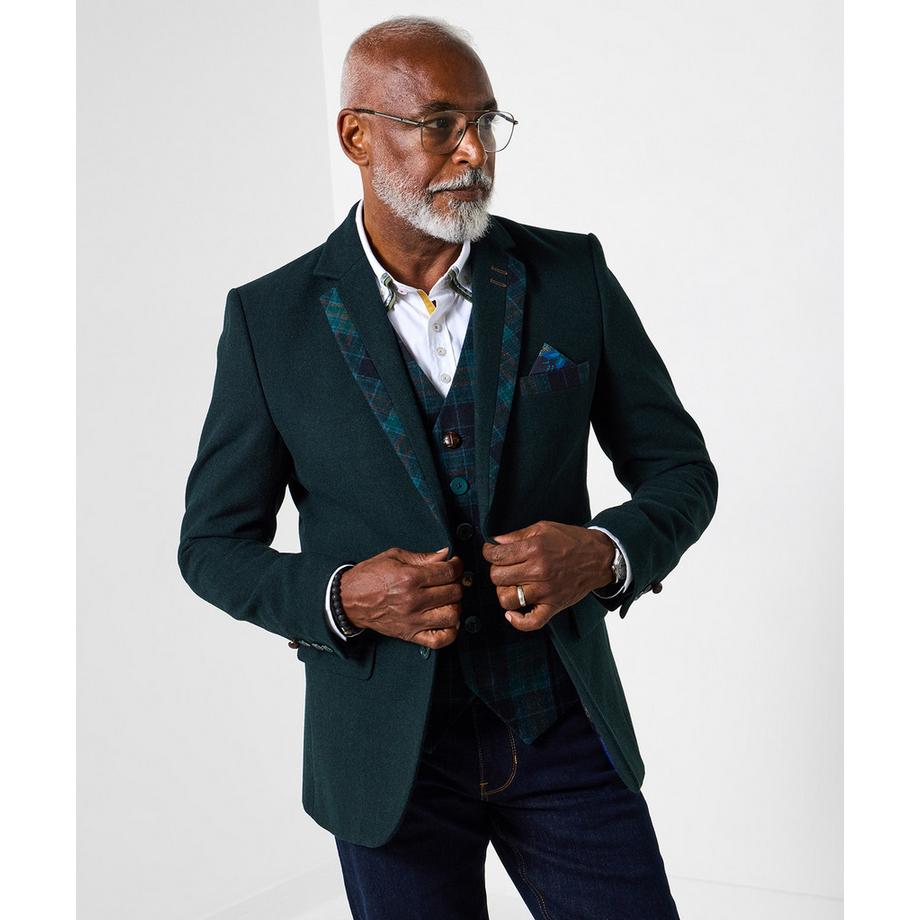 Blazer mit Karomuster-Details