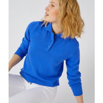 Pull col polo maille jersey souple.