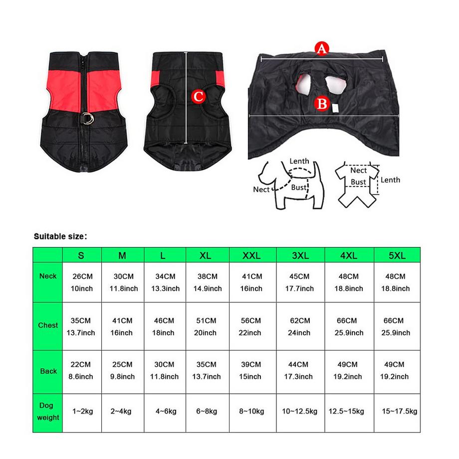 Alopini  Vêtements d'hiver Chauds pour Chiens de Compagnie Petits Imperméables 