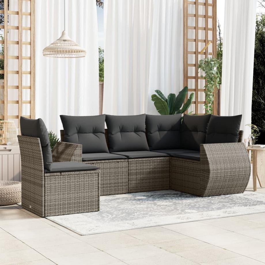 VidaXL set divano da giardino Polirattan  