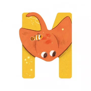 Holzbuchstabe M gelb L'alphabet, Moulin Roty