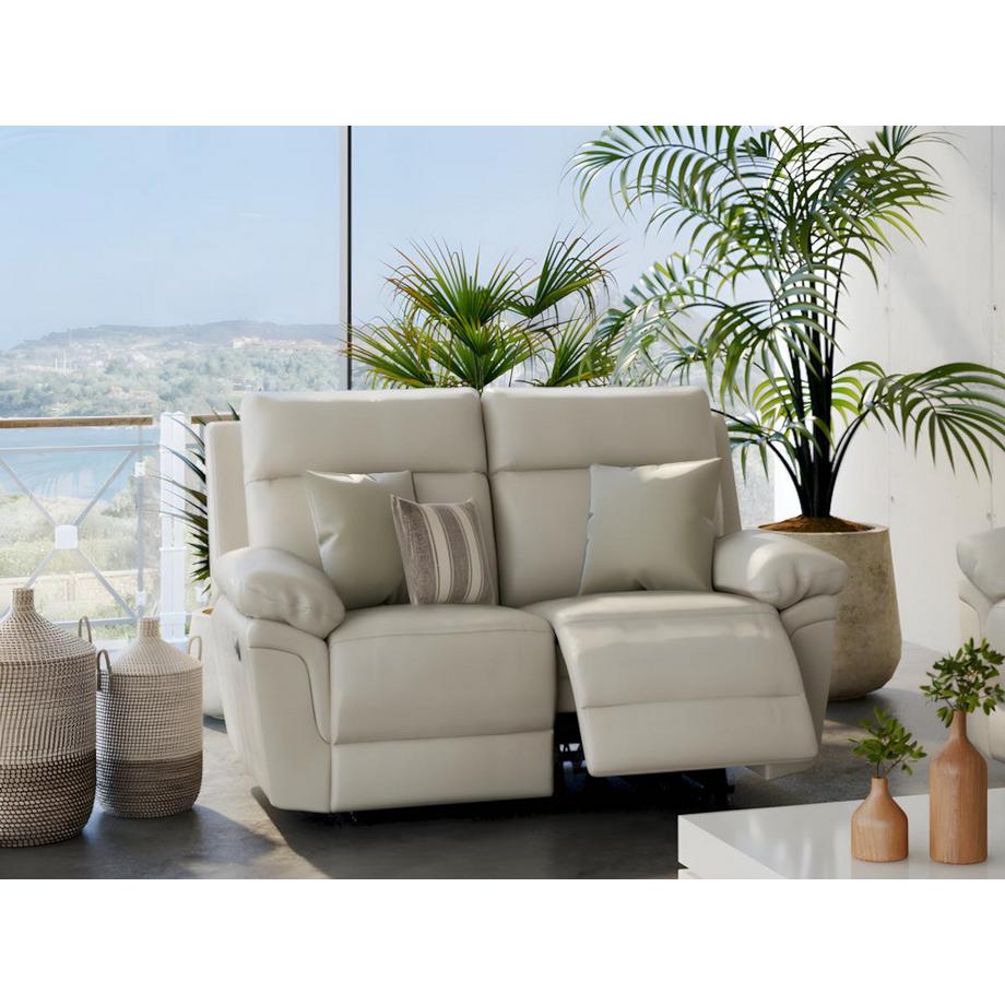 Vente-unique Relaxsofa 2Sitzer Büffelleder Elfenbein PAKITA  