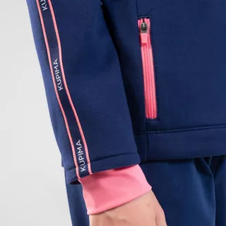 KALENJI  Sweat zippé enfant chaud synthétique respirant - S500 marine et rose 