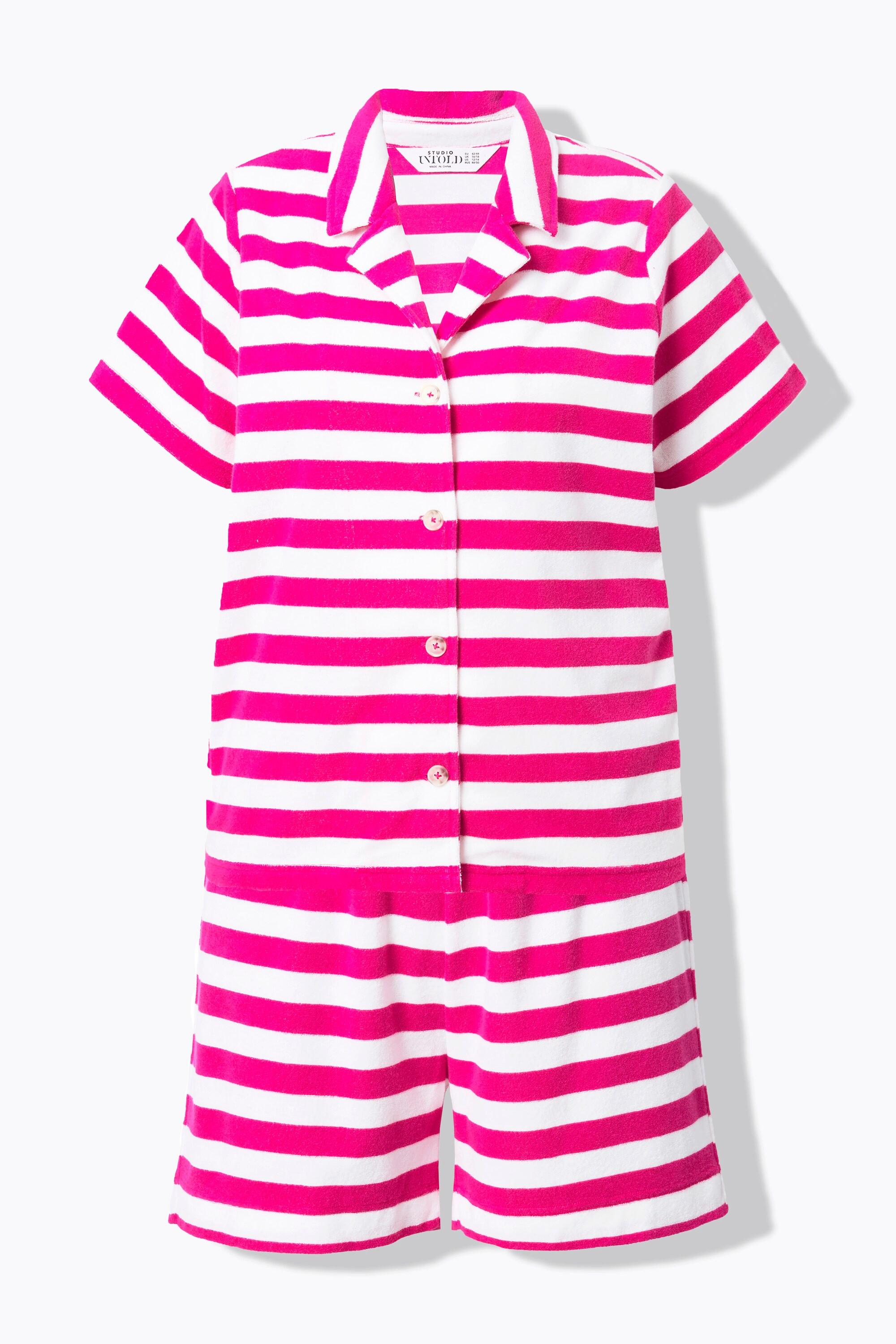 Studio Untold Pigiama Corto Due Pezzi a Righe in Spugna  