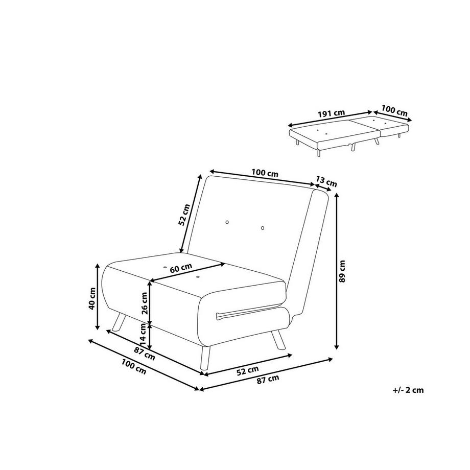 Beliani Canapé-lit en Tissu Moderne FARRIS  