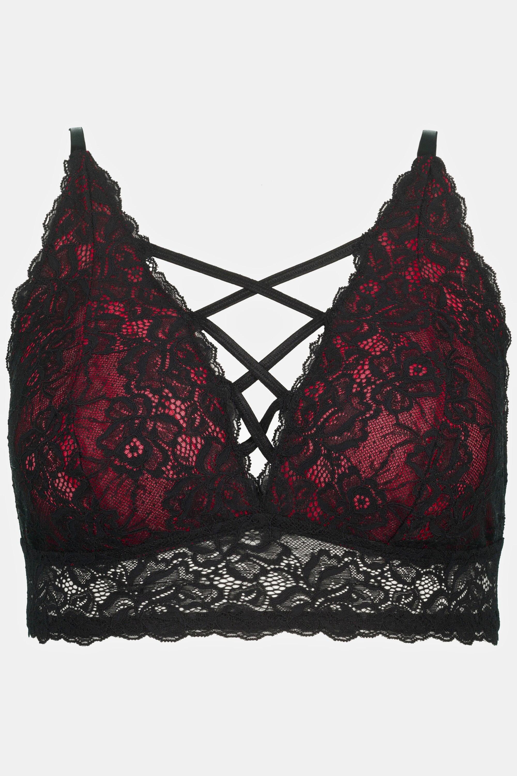 Ulla Popken  Bralette, Criss-Cross, ohne Bügel, Spitze 