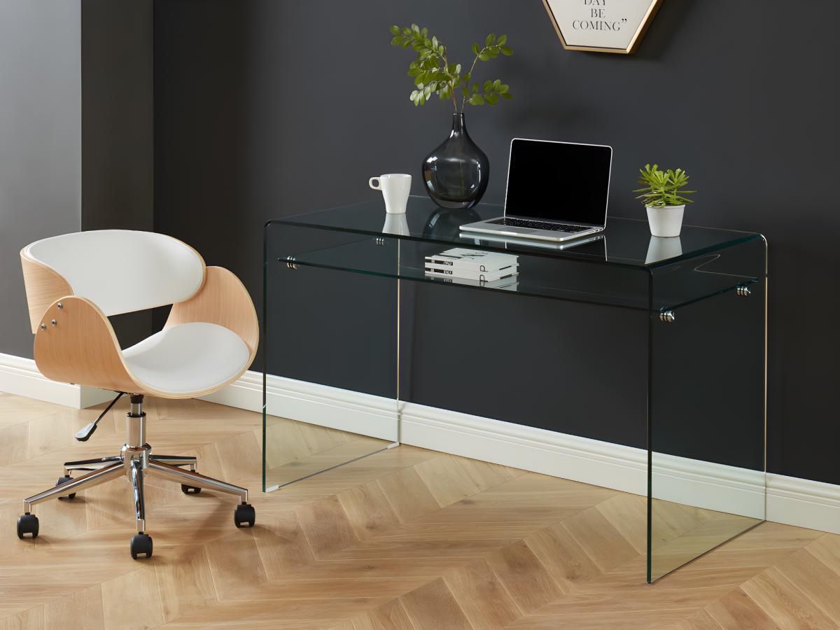 Vente-unique Bureau STILEOS 1 niche Verre trempé  
