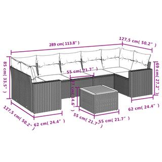 VidaXL Ensemble de canapés de jardin rotin synthétique  