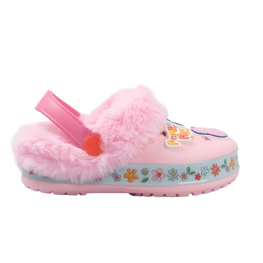 Peppa Pig Blumen Clogs mit Kunstfellfutter  
