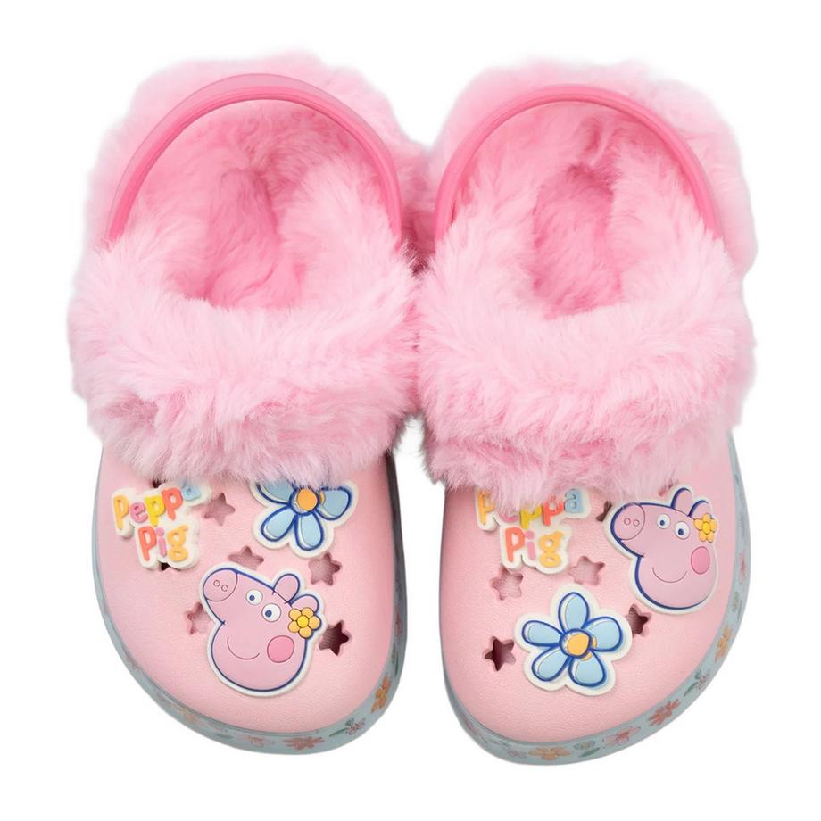 Peppa Pig Blumen Clogs mit Kunstfellfutter  