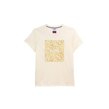 t-shirt con scollo rotondo e patch da liberty