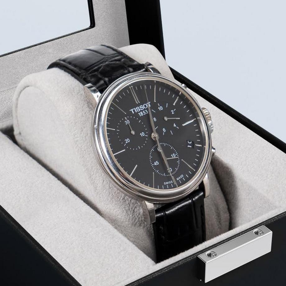 Only-bags.store  Uhrenbox mit 1 Fach, Uhrenbox mit Glasdeckel, Uhrenkoffer mit Uhrenkissen, Uhrenaufbewahrung 