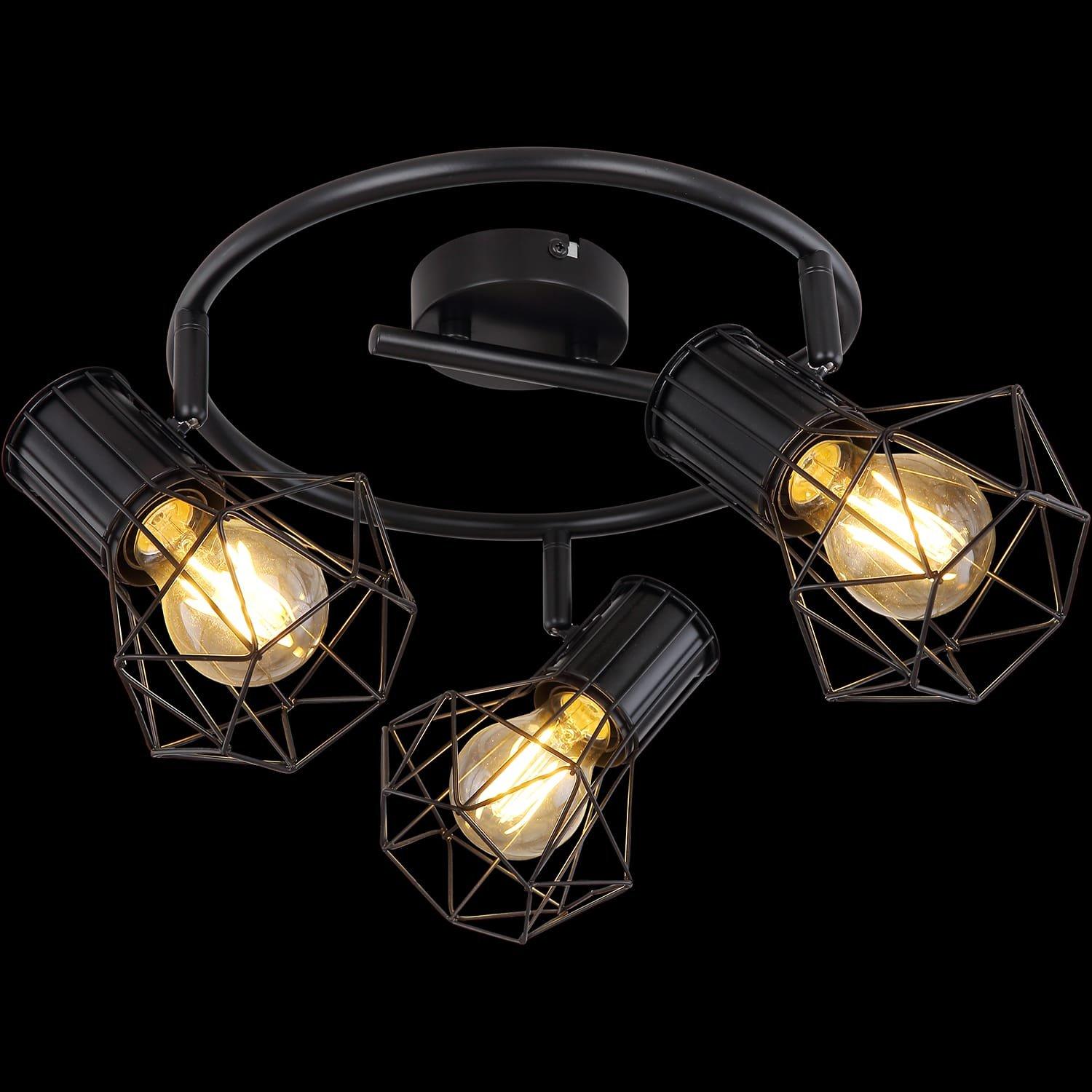 mutoni Spot Priska métal noir 3xE27  