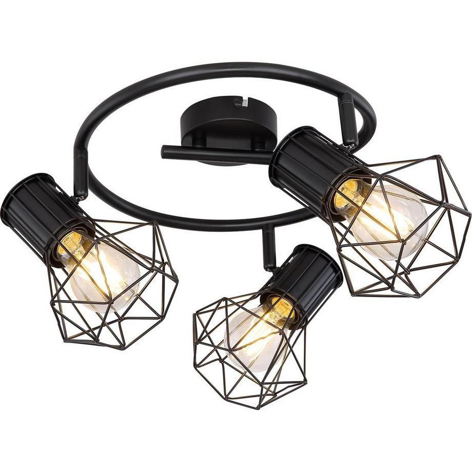 mutoni Spot Priska métal noir 3xE27  