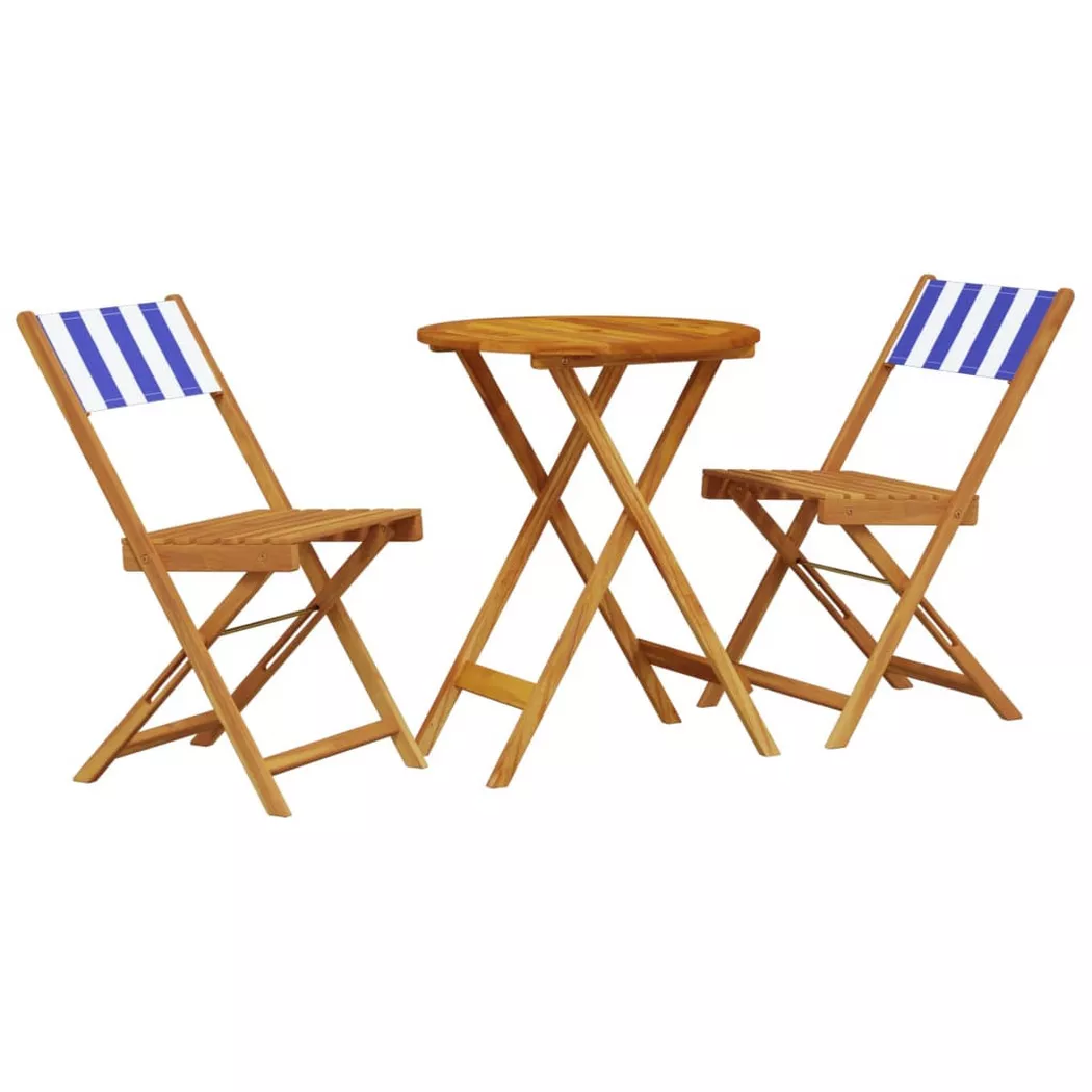 VidaXL - Ensemble de bistro bois d'acacia, One Size, Bleu