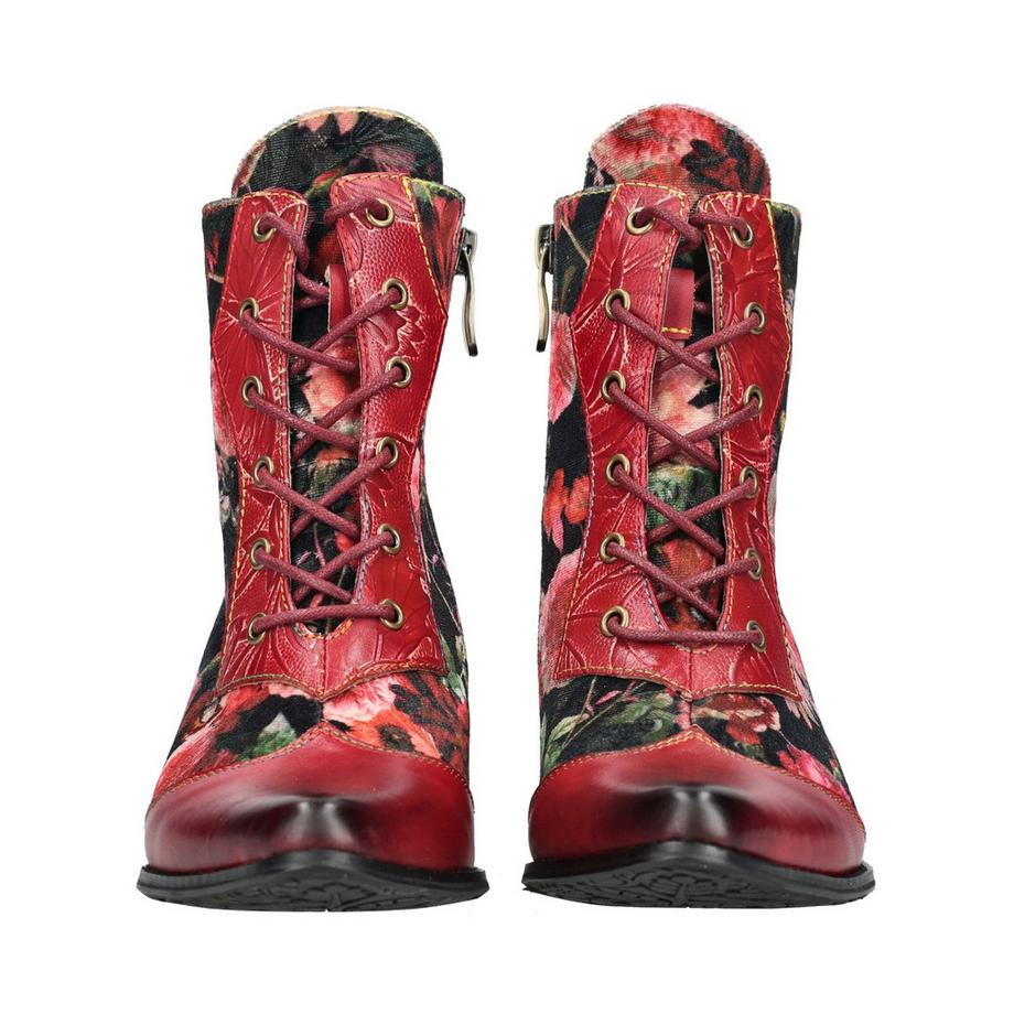 Laura Vita Bottines à lacets motif floral  