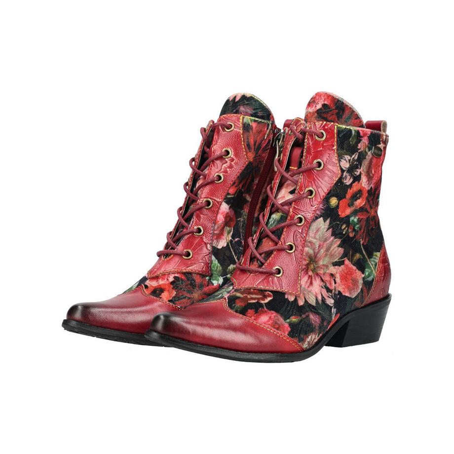Laura Vita Bottines à lacets motif floral  