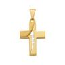 MUAU Schmuck  Pendentif croix en or jaune 750 diamant 0.0425ct. 22x12mm Or Jaune