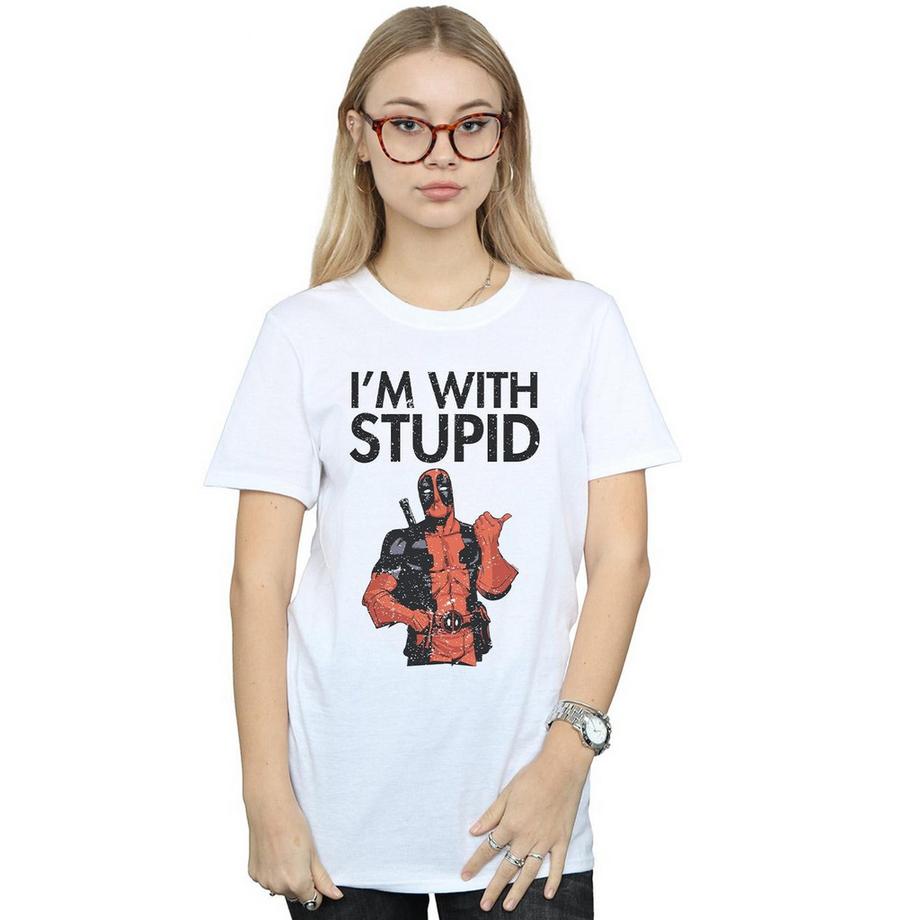MARVEL T-shirt I'm With Stupid Deadpool  