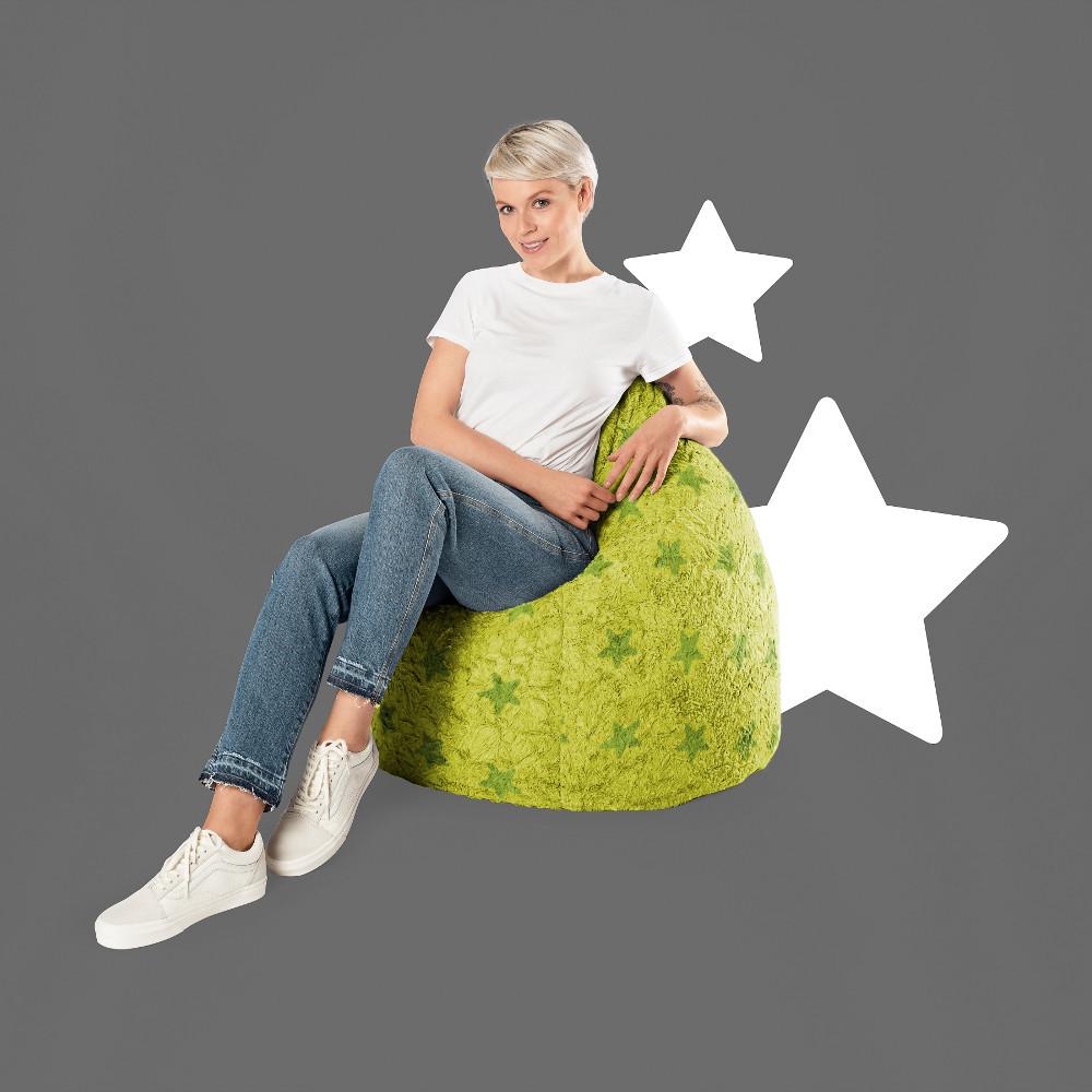 Sitting Point Sitzsack BeanBag Fluffy Stars XL, grün  