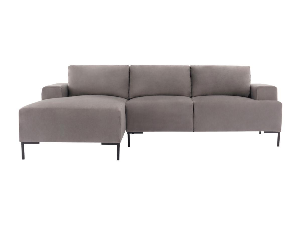 Vente-unique Ecksofa - Ecke links - Samt - Grau - MADALENI  