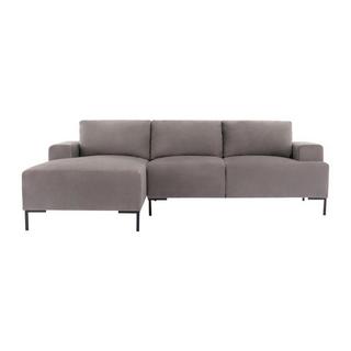 Vente-unique Ecksofa - Ecke links - Samt - Grau - MADALENI  