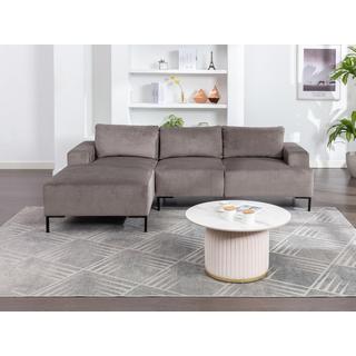 Vente-unique Ecksofa - Ecke links - Samt - Grau - MADALENI  